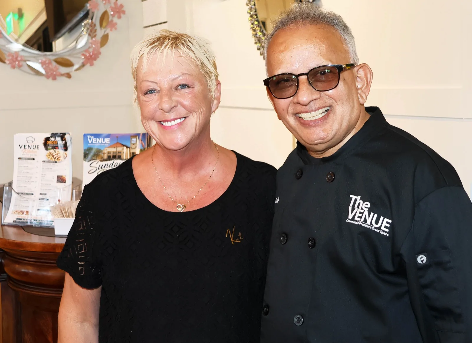 Guest with a chef from The Venue Clermont at Sunday brunch